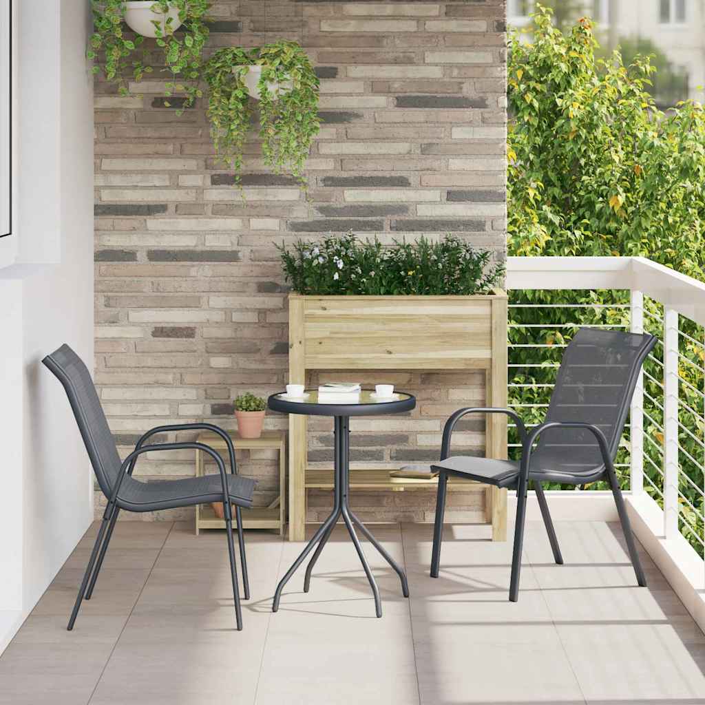 Ensemble bistro de jardin 3 pcs Gris Acier - XIOS