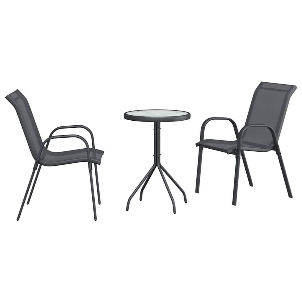 Ensemble bistro de jardin 3 pcs Gris Acier - XIOS
