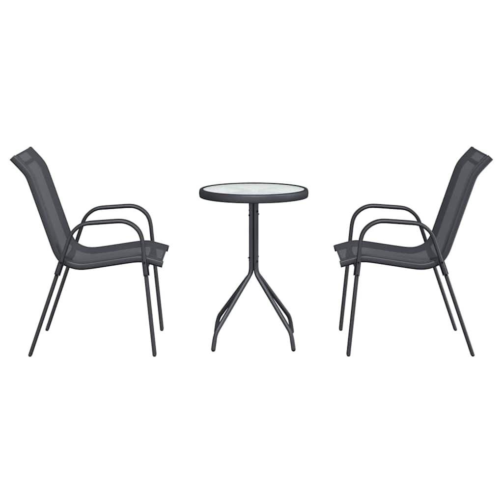 Ensemble bistro de jardin 3 pcs Gris Acier - XIOS