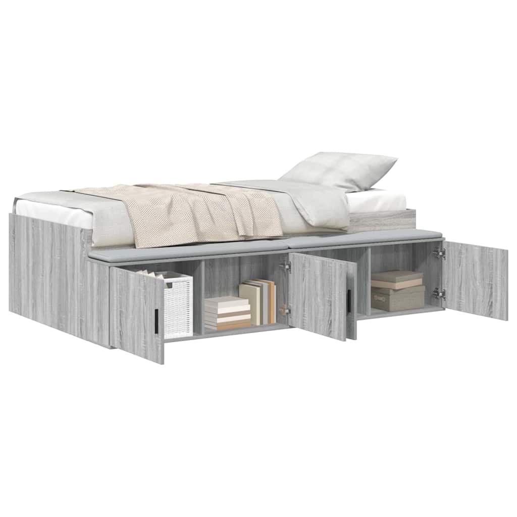 Cadre de lit avec rangement Sonoma gris 80 x 200 cm - XIOS