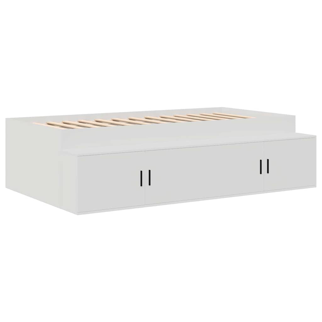 Cadre de lit avec rangement Blanc 75 x 190 cm Bois d'ingénierie - XIOS