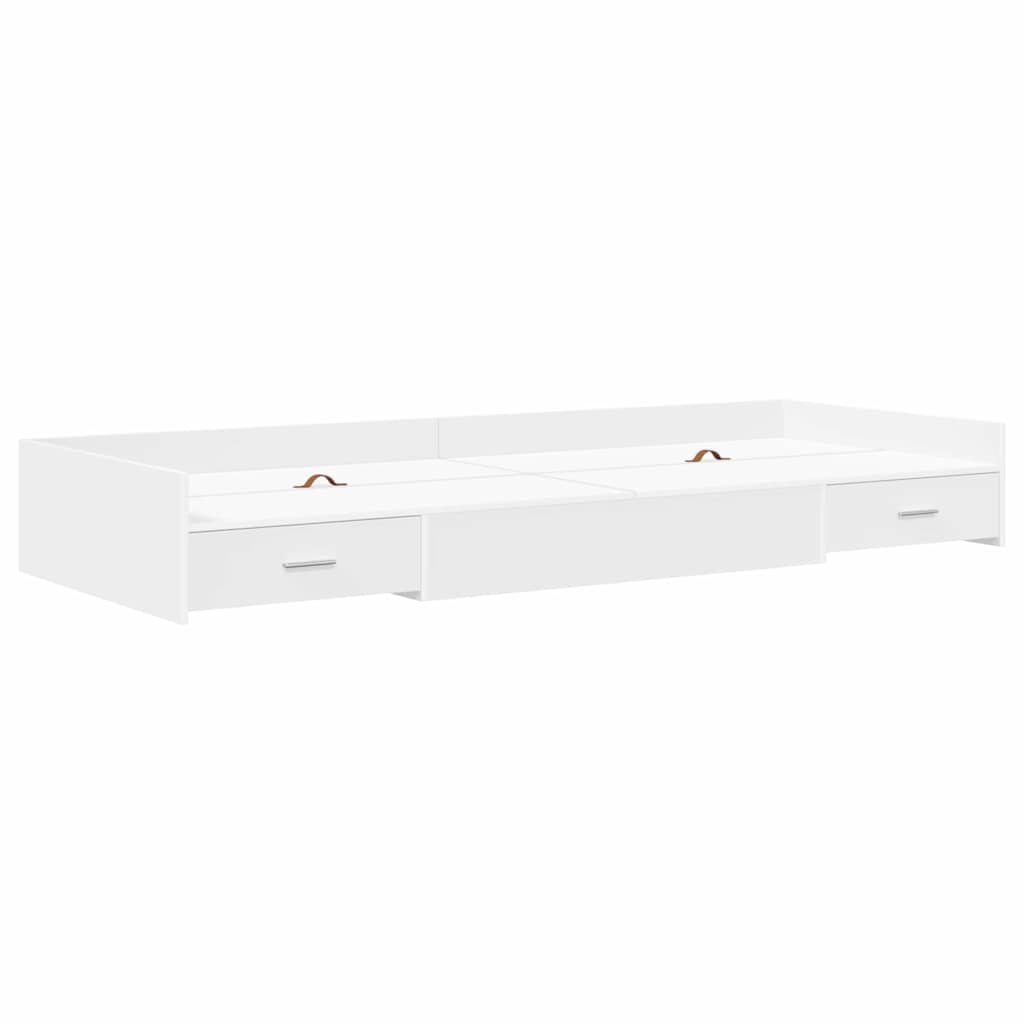Cadre de lit avec rangement Blanc 100 x 200 cm Bois d'ingénierie - XIOS