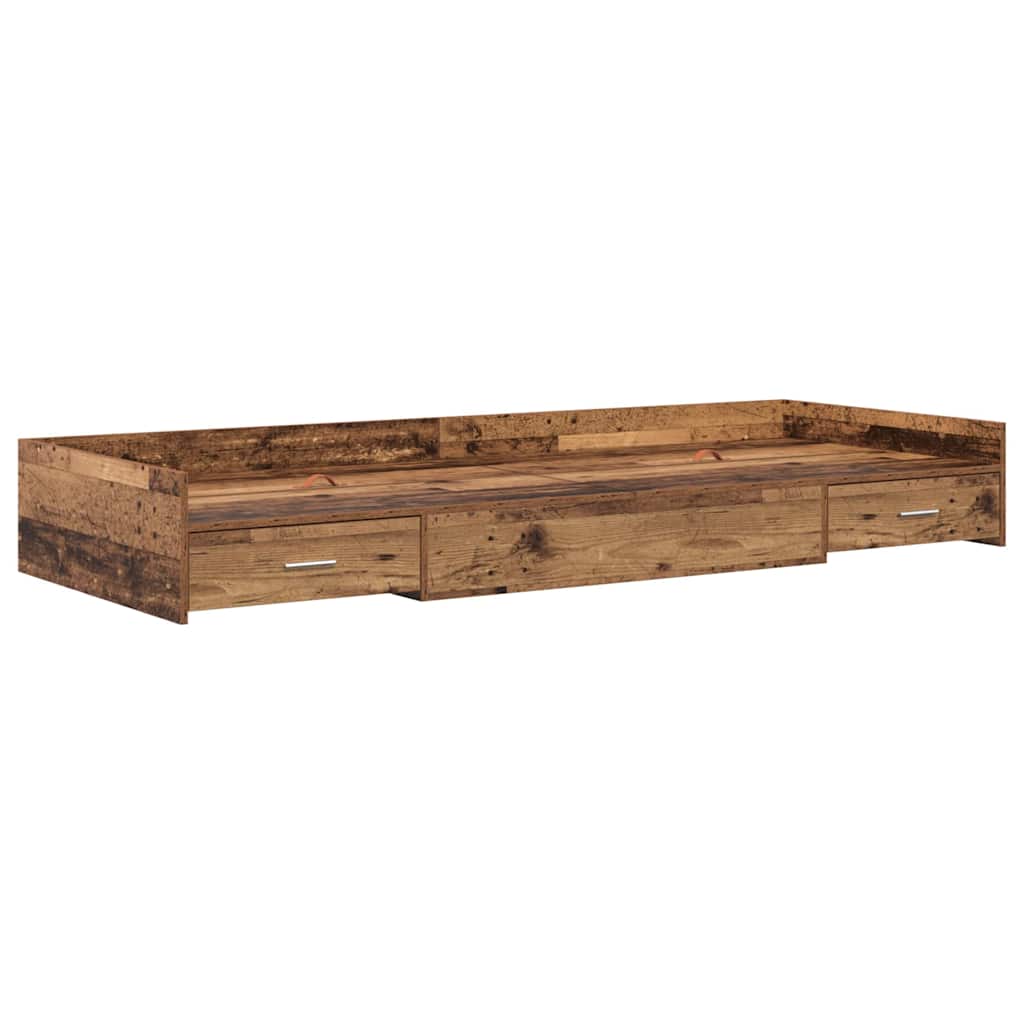 Cadre de lit avec rangement Bois Ancien 90 x 200 cm Bois d'ingénierie - XIOS