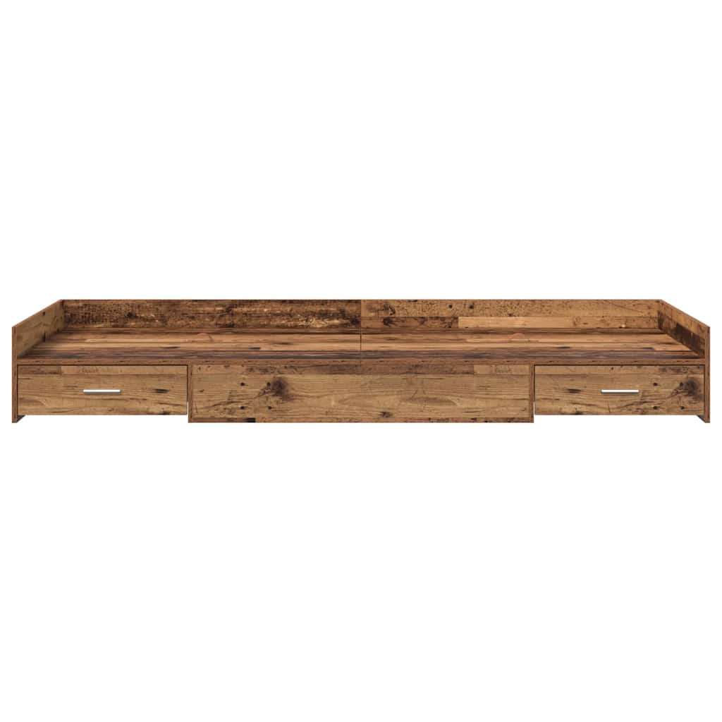 Cadre de lit avec rangement Bois Ancien 90 x 200 cm Bois d'ingénierie - XIOS