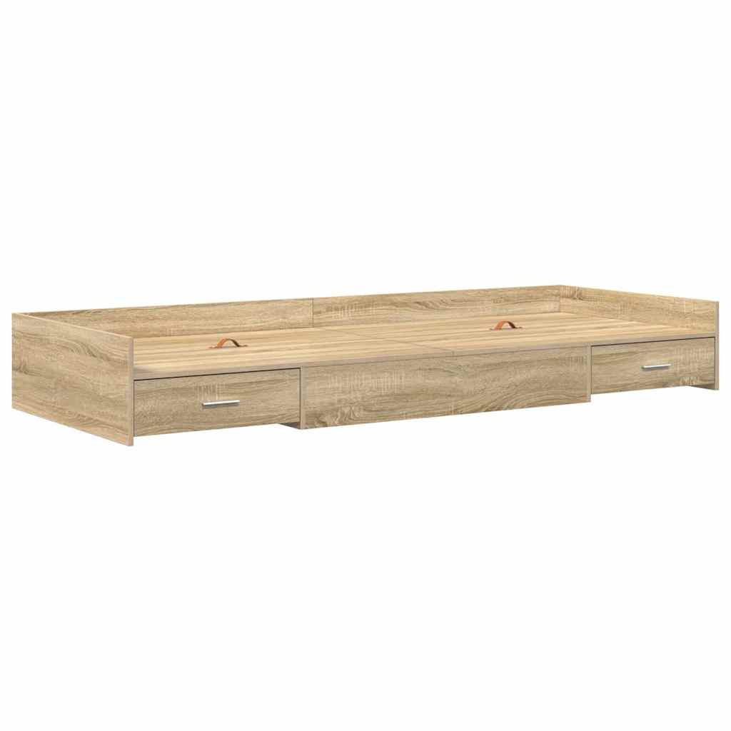 Cadre de lit avec rangement avec tête de lit Chêne Sonoma 75 x 190 cm - XIOS