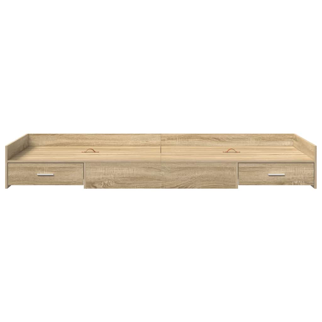 Cadre de lit avec rangement avec tête de lit Chêne Sonoma 75 x 190 cm - XIOS