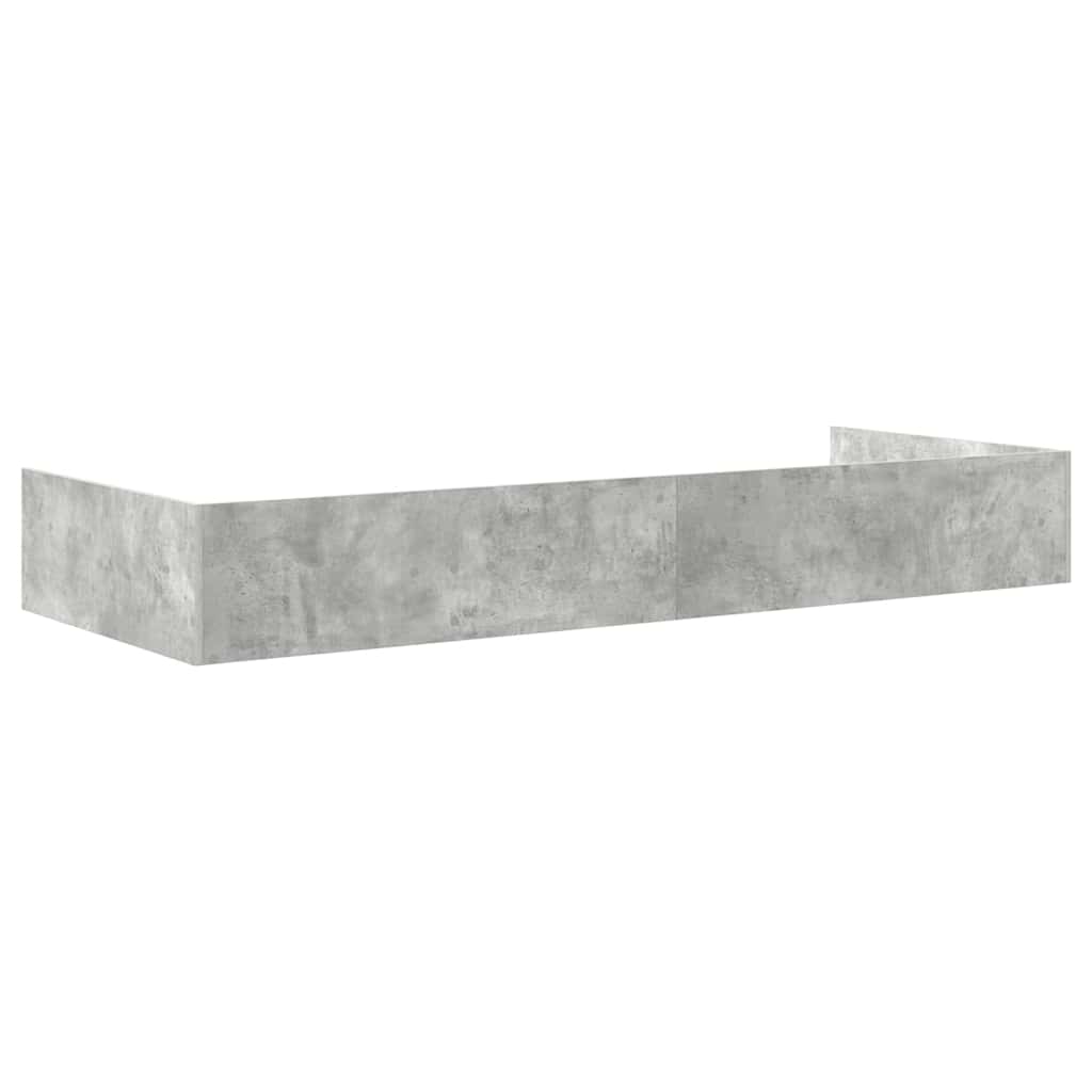 Cadre de lit avec rangement Gris béton 75 x 190 cm Bois d'ingénierie - XIOS