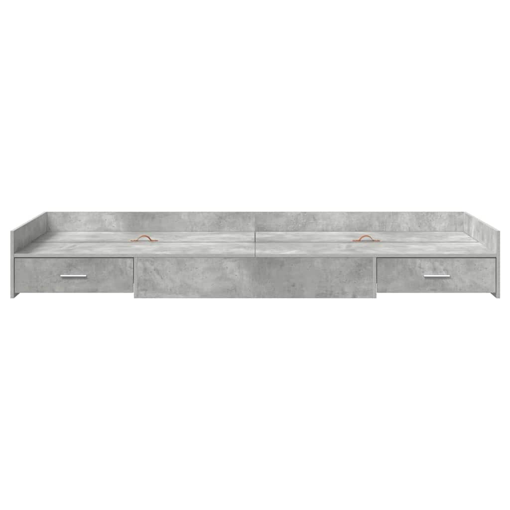 Cadre de lit avec rangement Gris béton 75 x 190 cm Bois d'ingénierie - XIOS