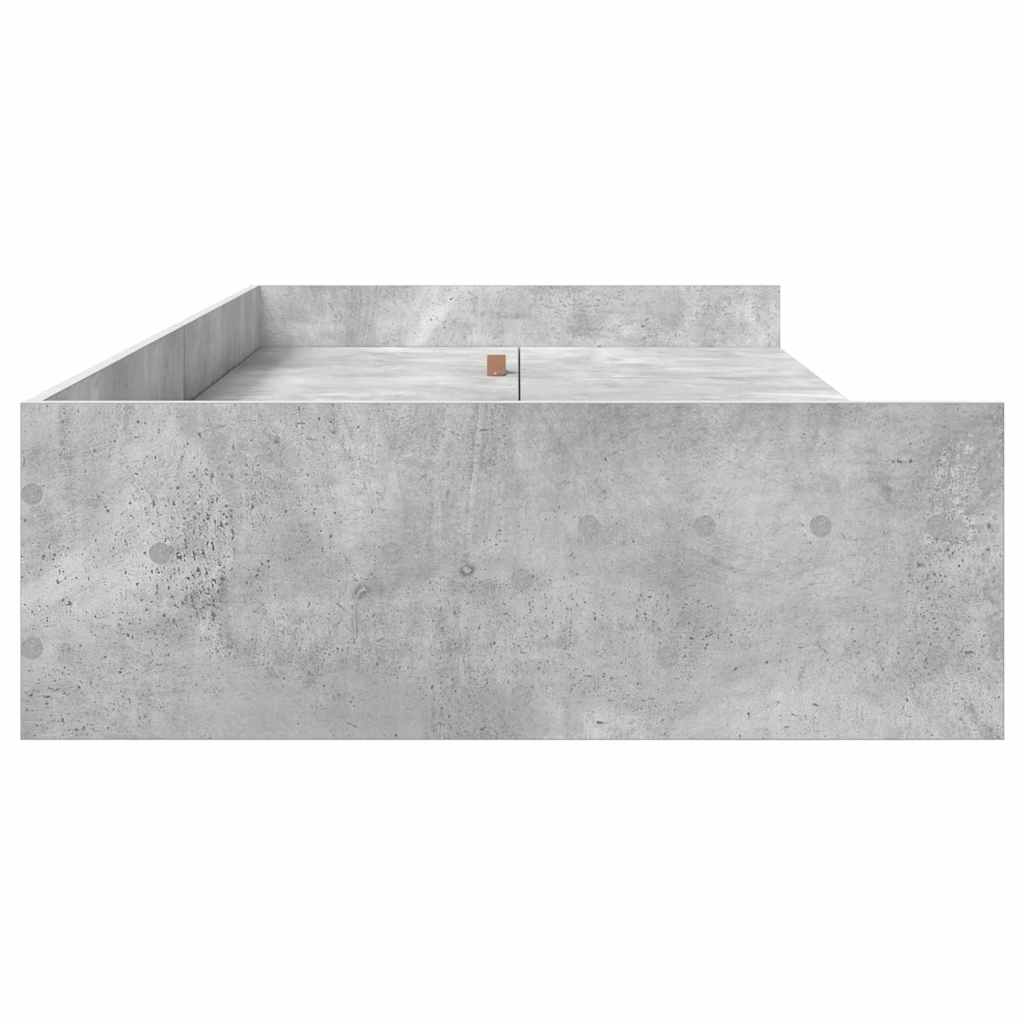 Cadre de lit avec rangement Gris béton 75 x 190 cm Bois d'ingénierie - XIOS