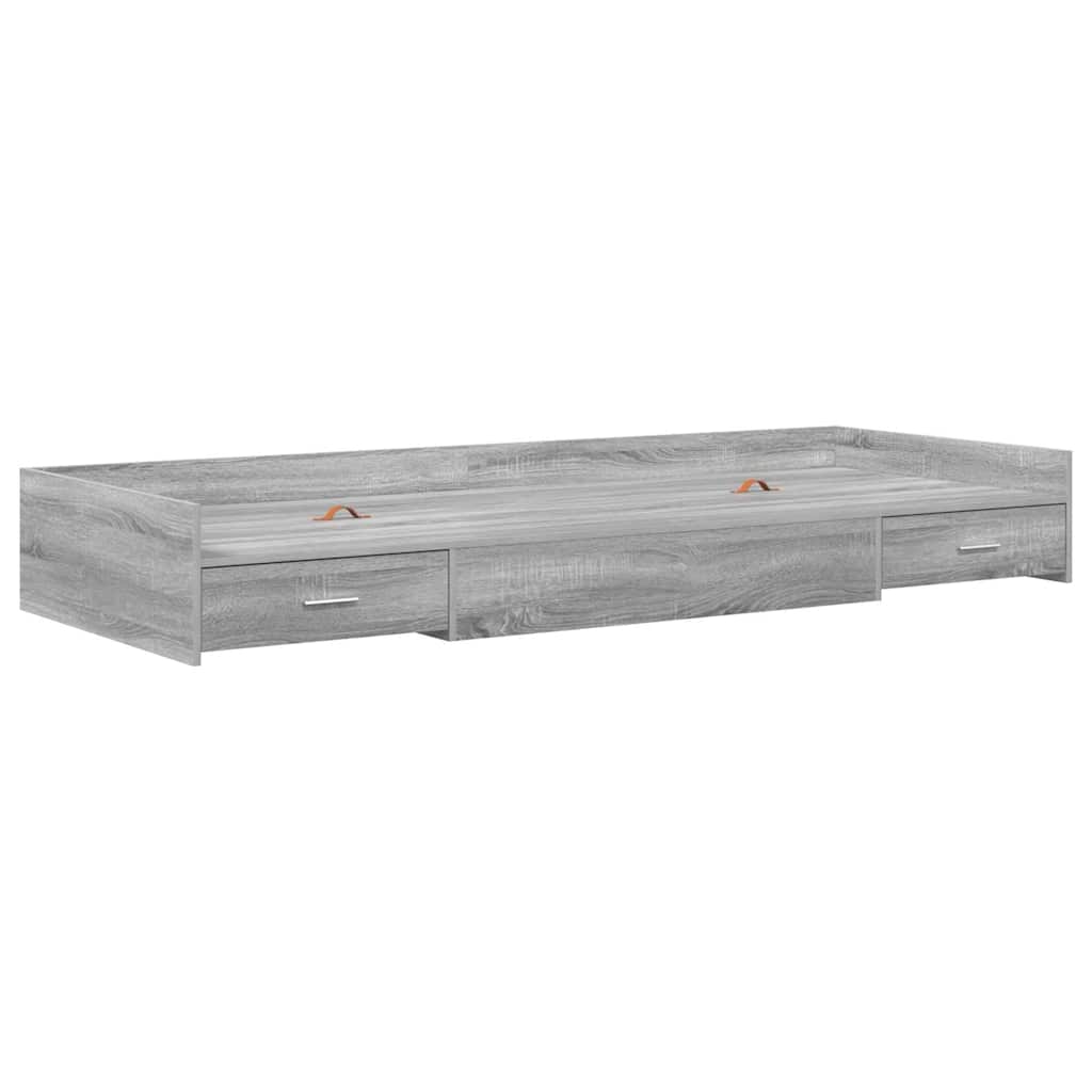 Cadre de lit avec rangement Gris Sonoma 75 x 190 cm Bois d'ingénierie - XIOS