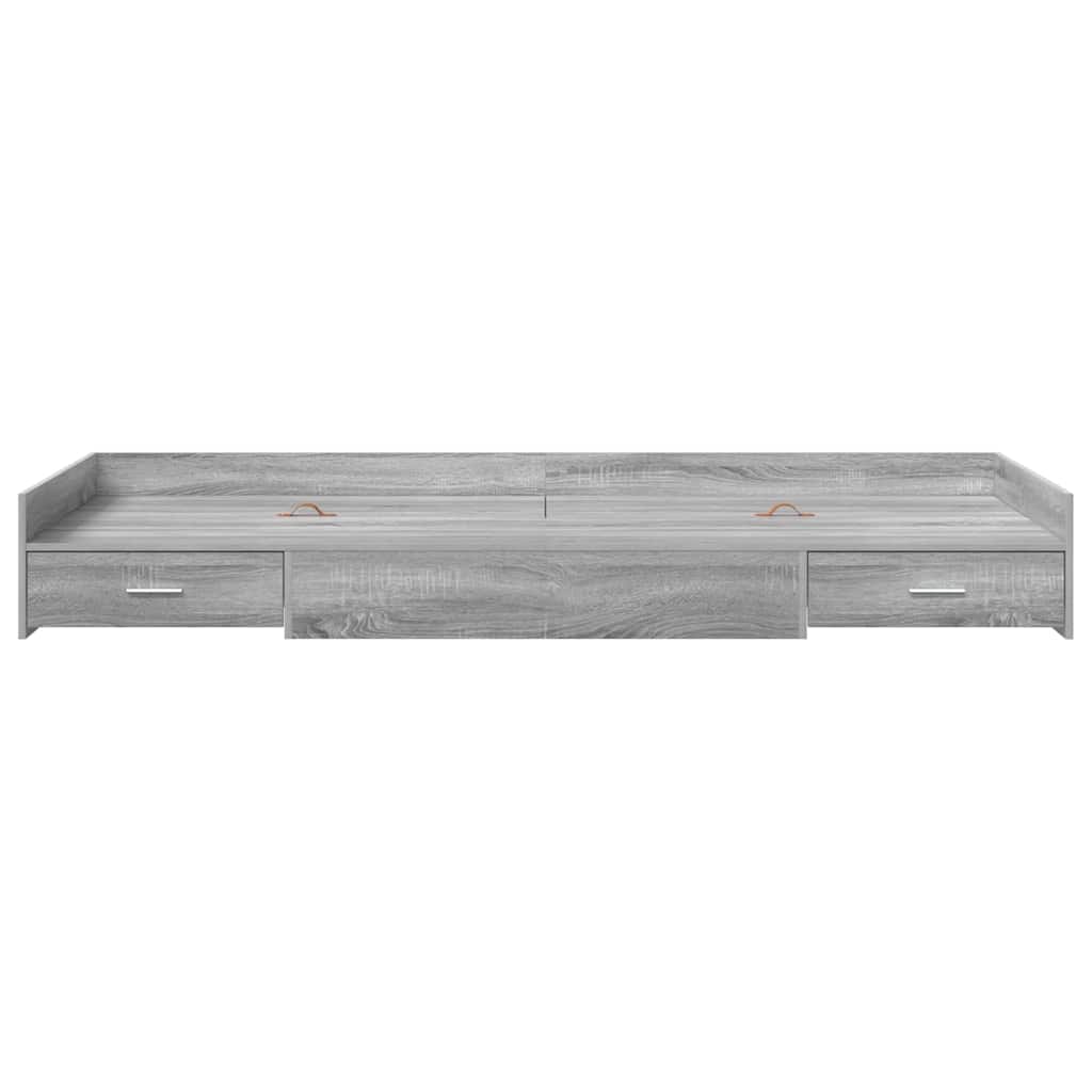 Cadre de lit avec rangement Gris Sonoma 75 x 190 cm Bois d'ingénierie - XIOS