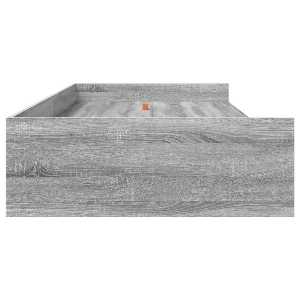 Cadre de lit avec rangement Gris Sonoma 75 x 190 cm Bois d'ingénierie - XIOS