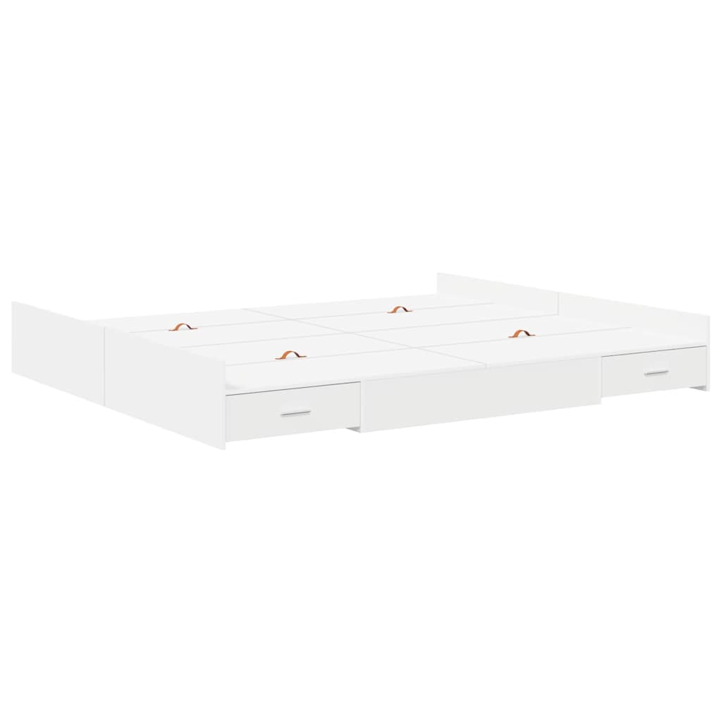 Cadre de lit avec rangement avec tête de lit Blanc 200 x 200 cm - XIOS