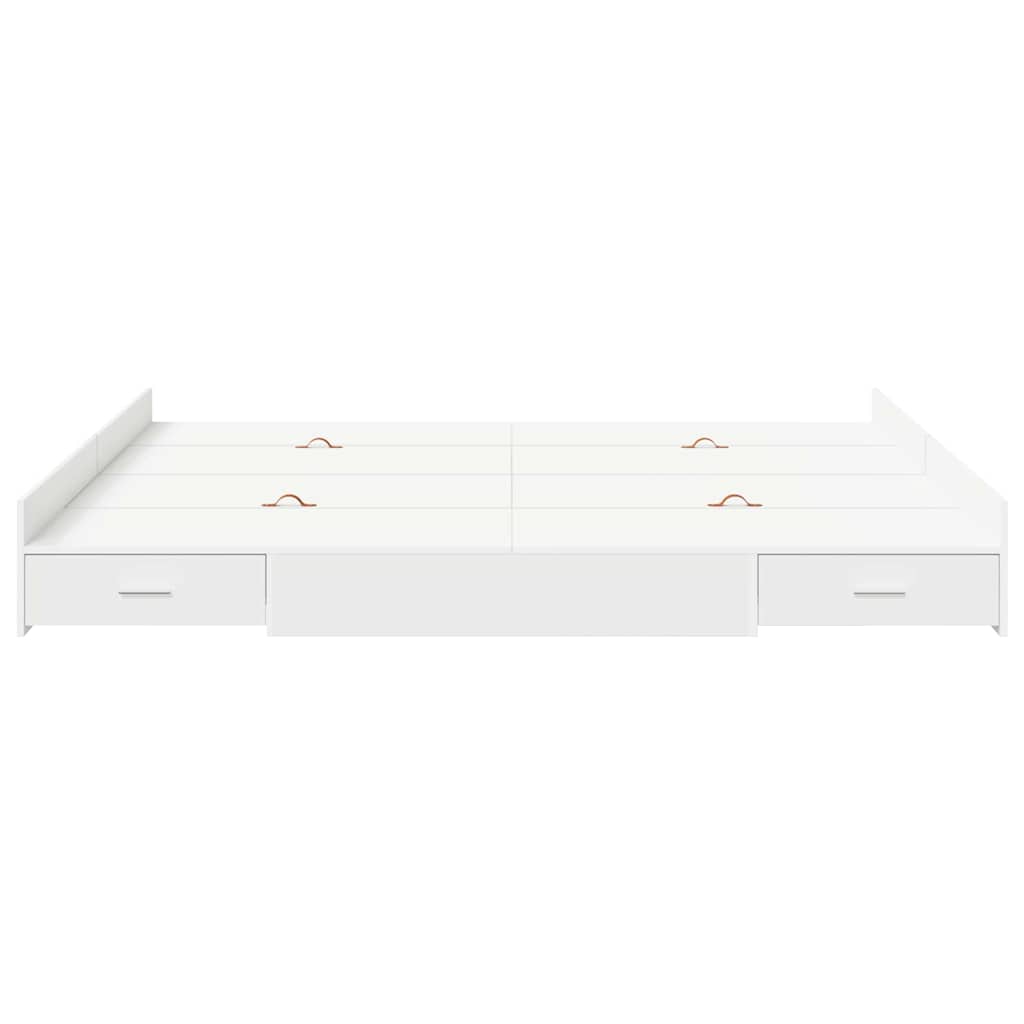 Cadre de lit avec rangement avec tête de lit Blanc 200 x 200 cm - XIOS