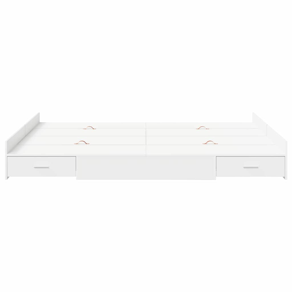 Cadre de lit avec rangement avec tête de lit Blanc 150 x 200 cm - XIOS