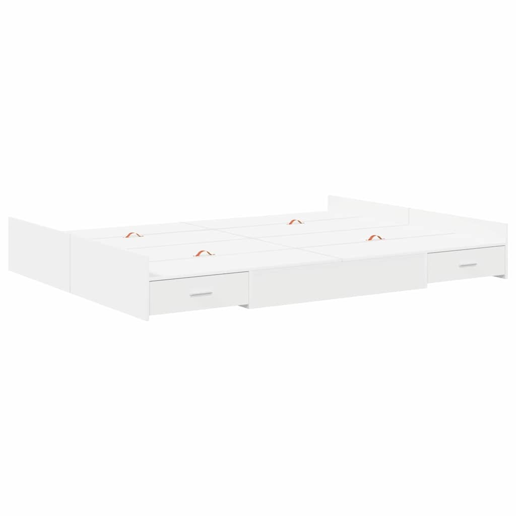 Cadre de lit avec rangement avec tête de lit Blanc 140 x 200 cm - XIOS