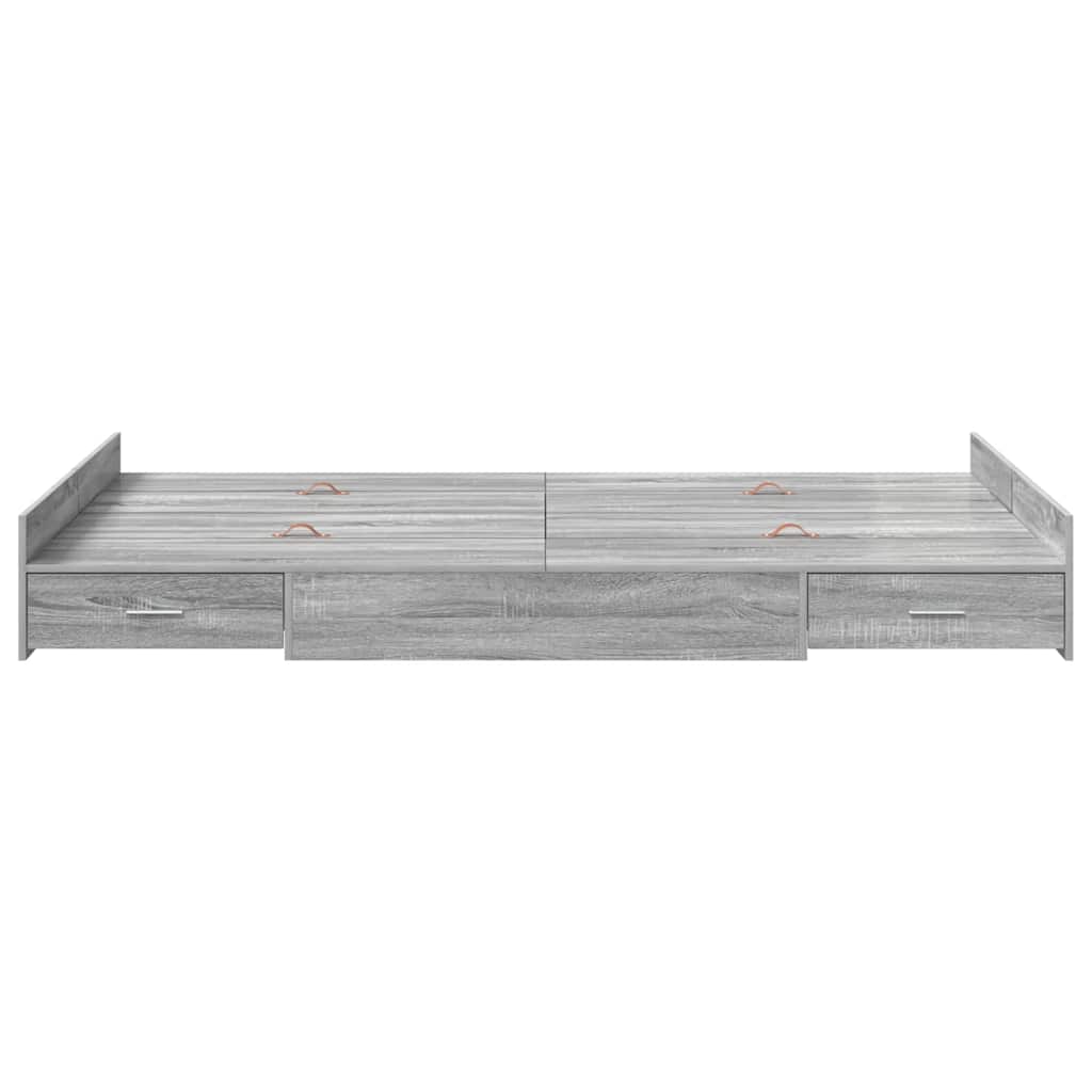 Cadre de lit avec rangement Sonoma gris 120 x 200 cm - XIOS