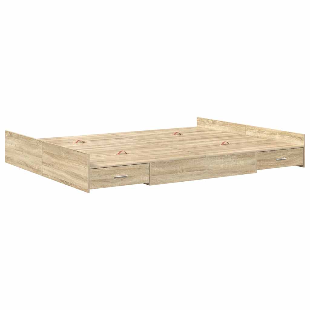Cadre de lit avec rangement Chêne sonoma 140 x 190 cm - XIOS