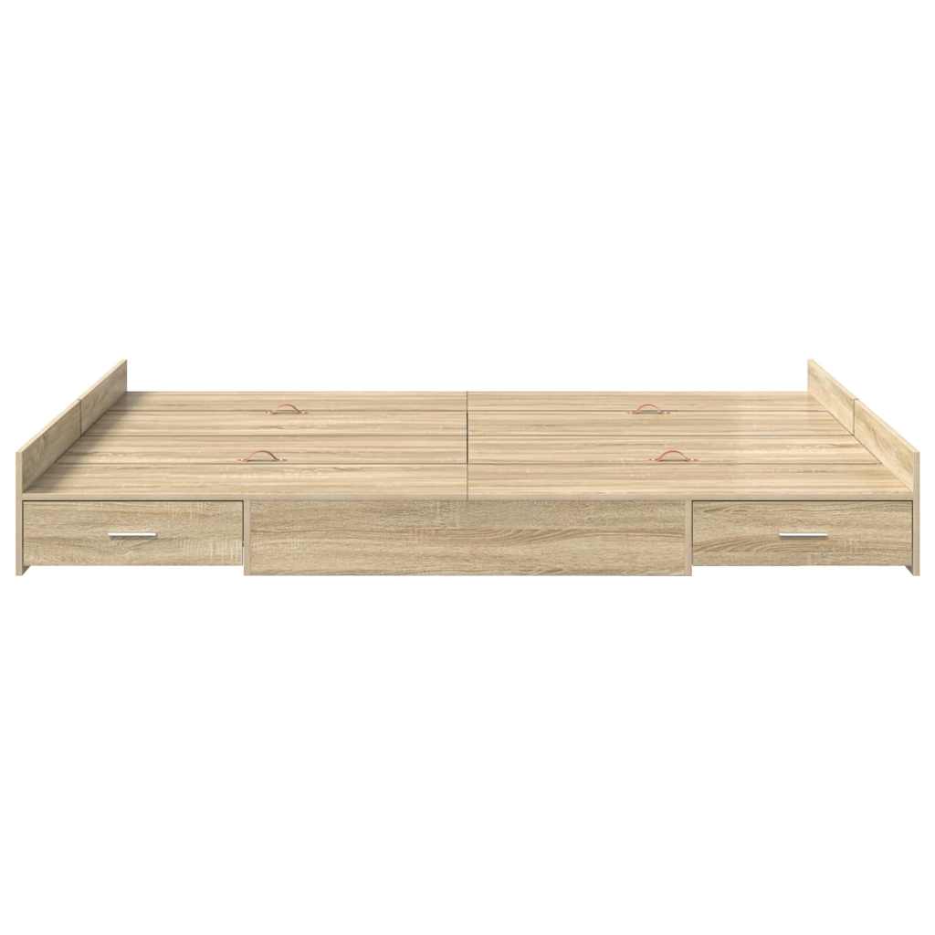 Cadre de lit avec rangement Chêne sonoma 140 x 190 cm - XIOS