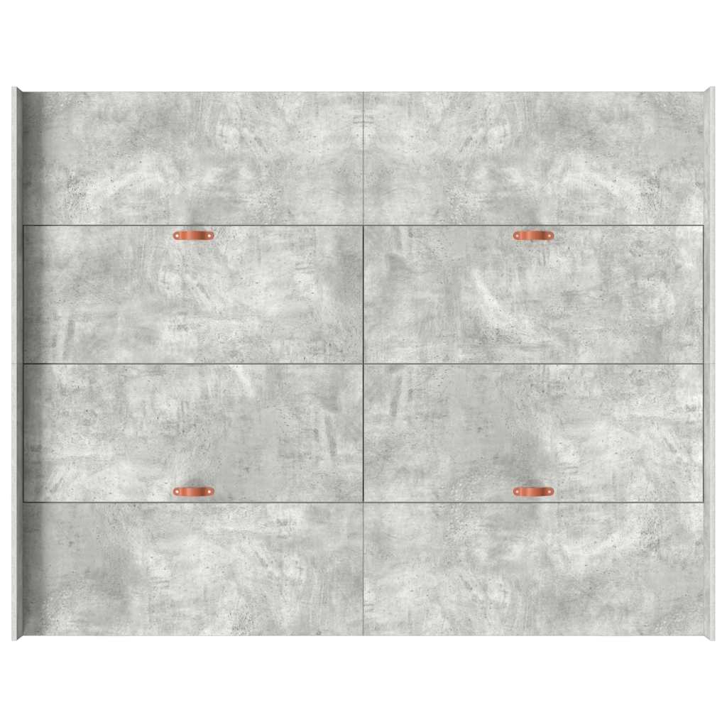 Cadre de lit avec rangement avec tiroir Gris béton 135 x 190 cm - XIOS