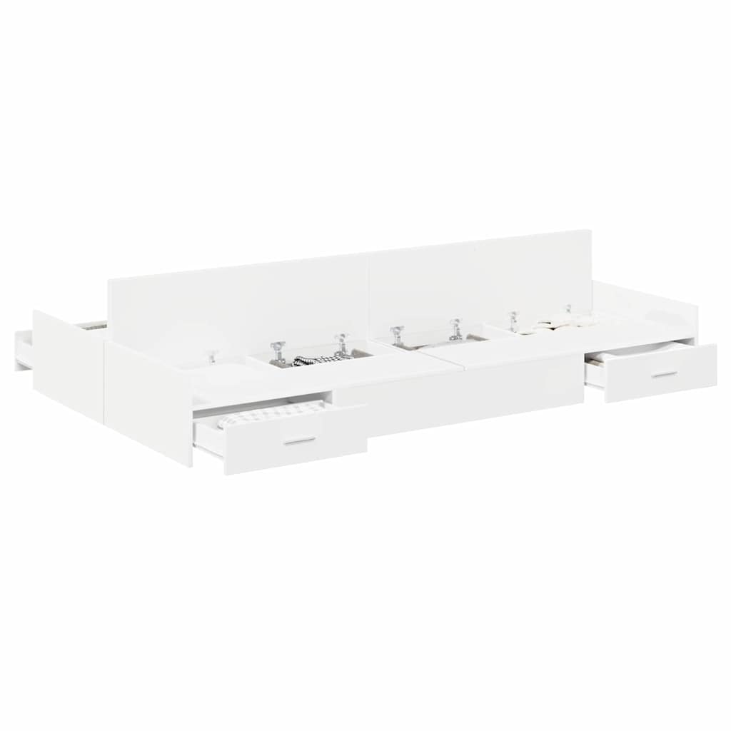 Cadre de lit avec rangement avec tête de lit Blanc 120 x 190 cm - XIOS