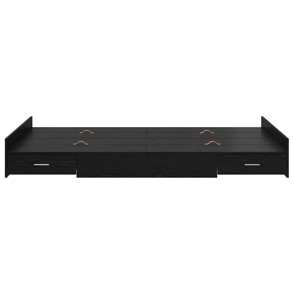 Cadre de lit avec rangement avec tiroir Chêne noir 120 x 190 cm - XIOS