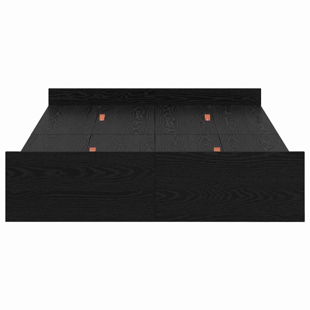 Cadre de lit avec rangement avec tiroir Chêne noir 120 x 190 cm - XIOS