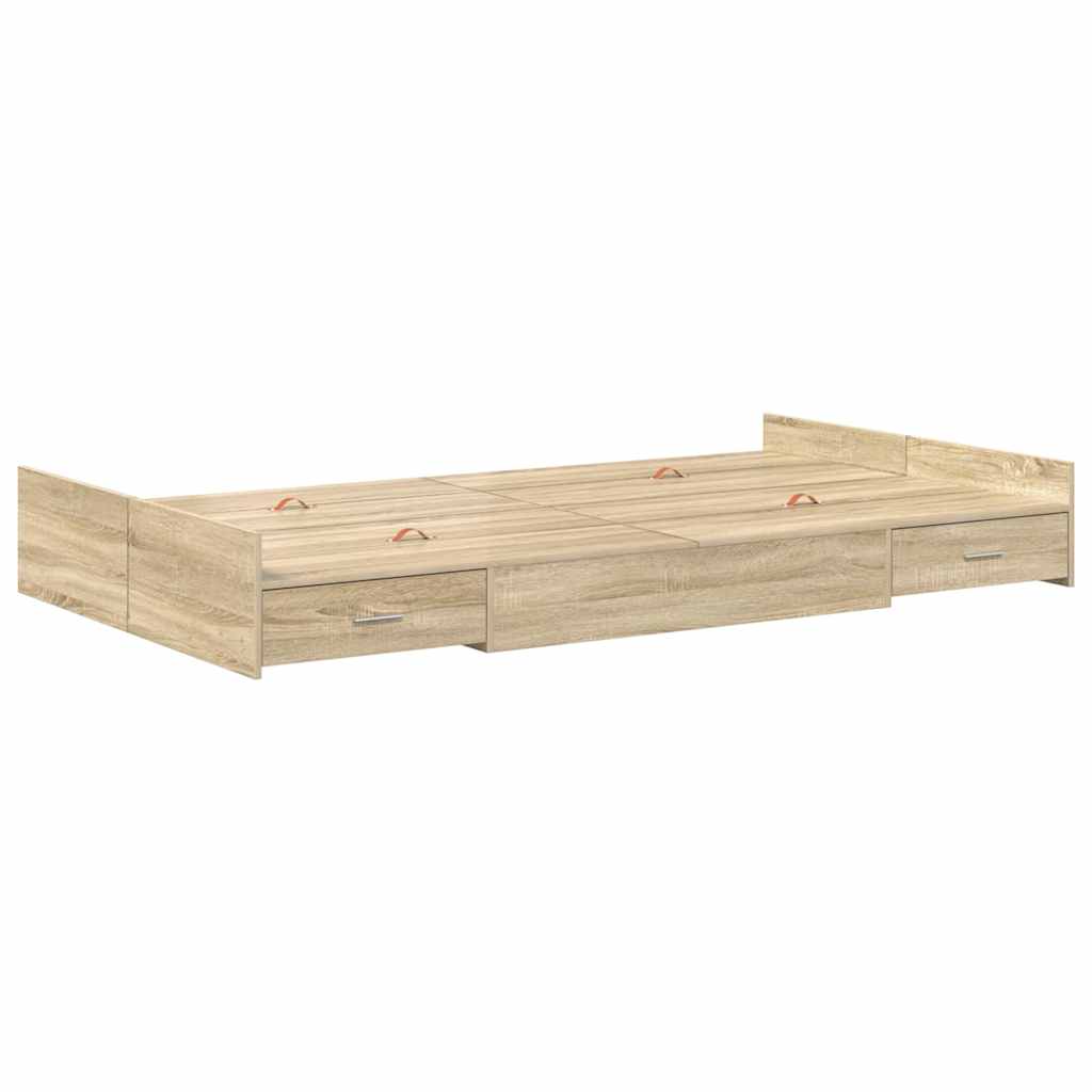 Cadre de lit avec rangement Chêne sonoma 120 x 190 cm - XIOS