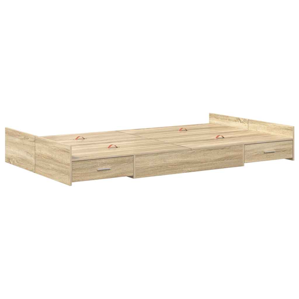 Cadre de lit avec rangement Chêne sonoma 120 x 190 cm - XIOS