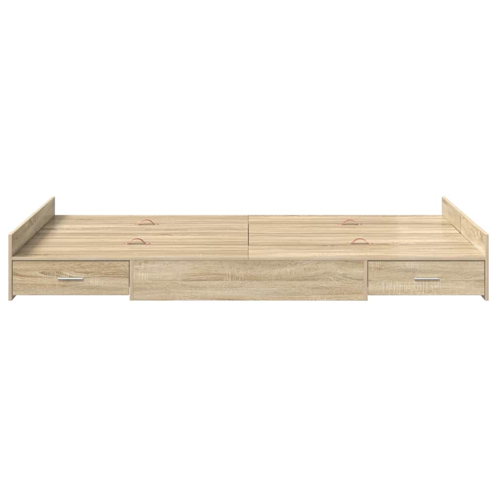 Cadre de lit avec rangement Chêne sonoma 120 x 190 cm - XIOS