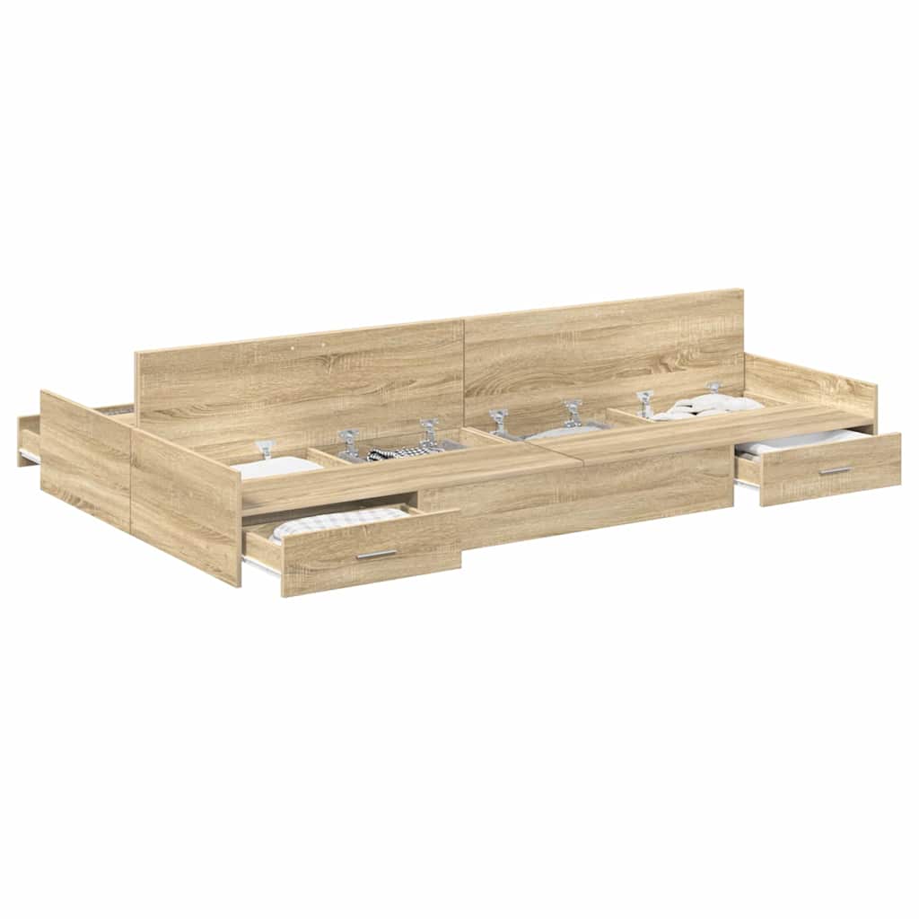 Cadre de lit avec rangement Chêne sonoma 120 x 190 cm - XIOS