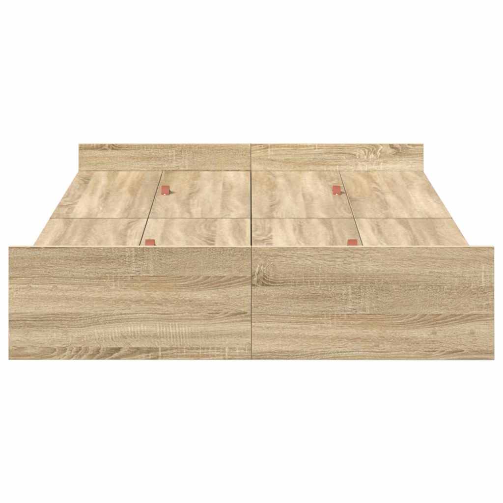 Cadre de lit avec rangement Chêne sonoma 120 x 190 cm - XIOS