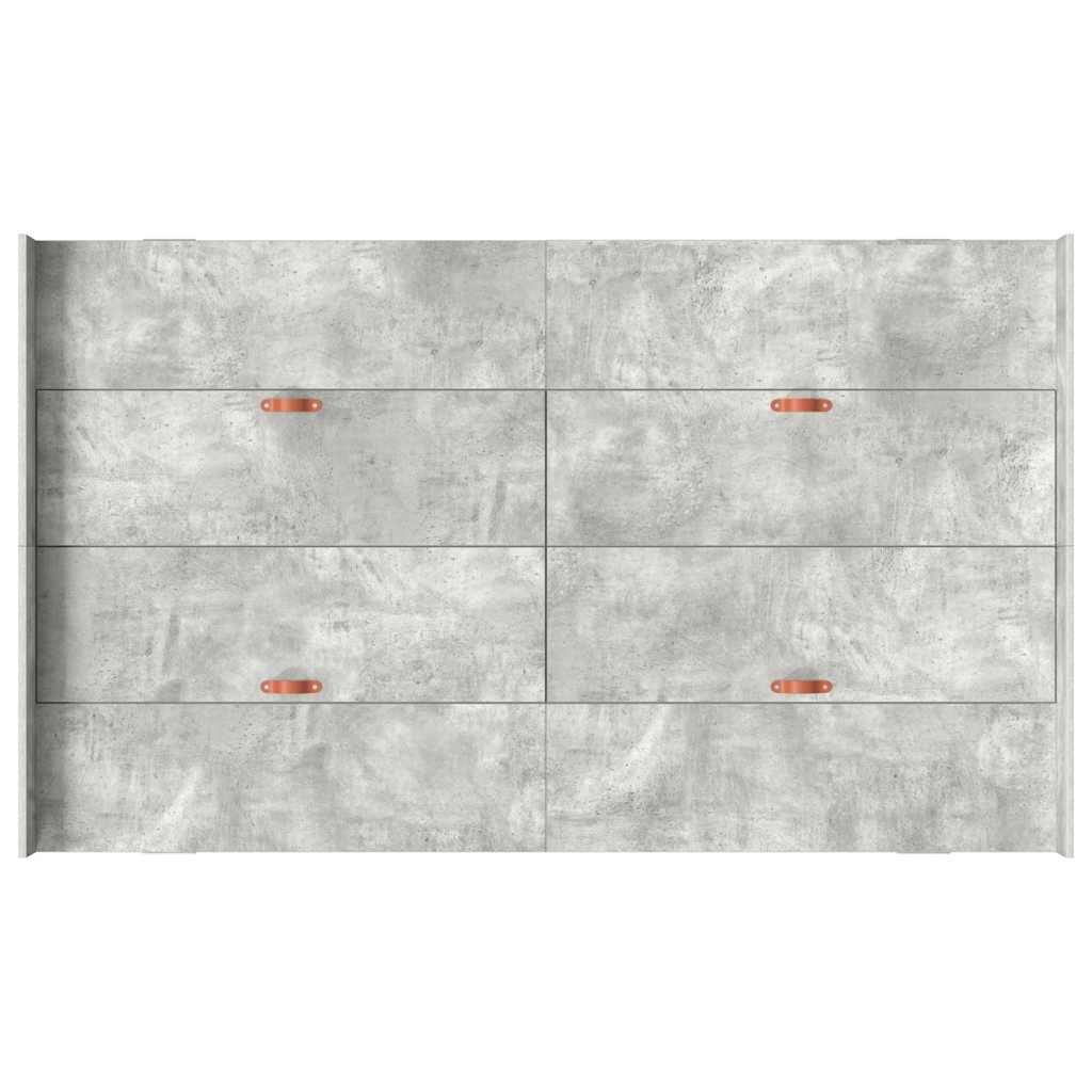 Cadre de lit avec rangement avec tiroir Gris béton 120 x 190 cm - XIOS