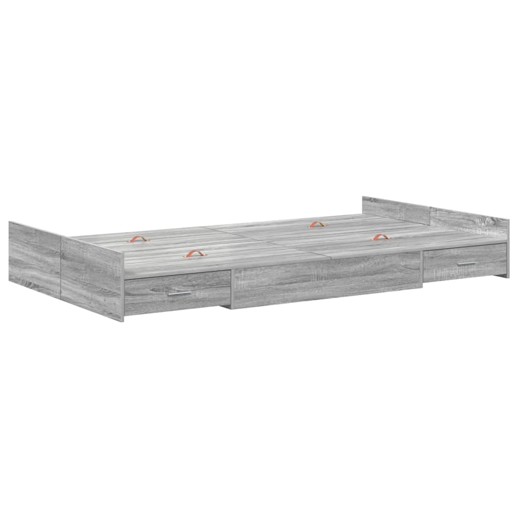 Cadre de lit avec rangement Sonoma gris 120 x 190 cm - XIOS