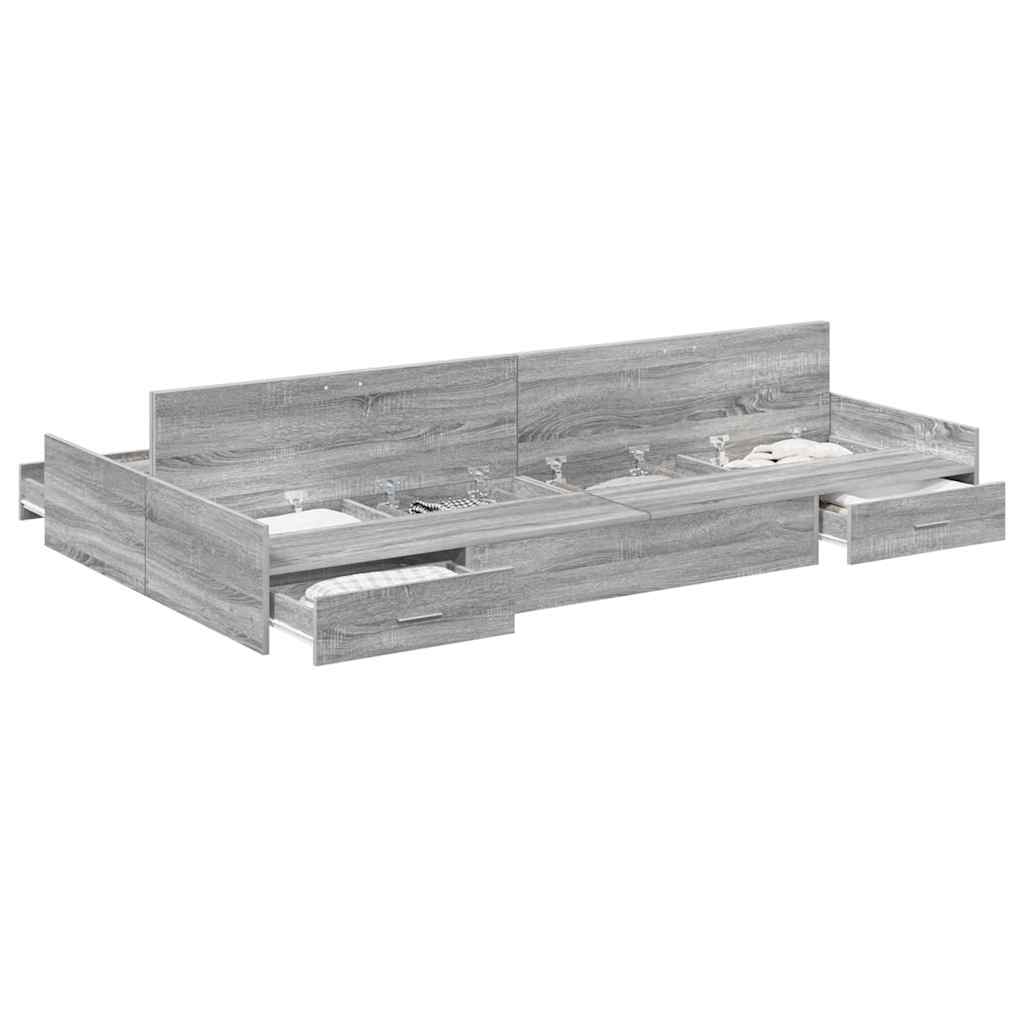 Cadre de lit avec rangement Sonoma gris 120 x 190 cm - XIOS