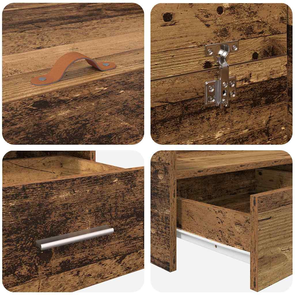 Cadre de lit avec rangement Bois ancien 120 x 190 cm - XIOS