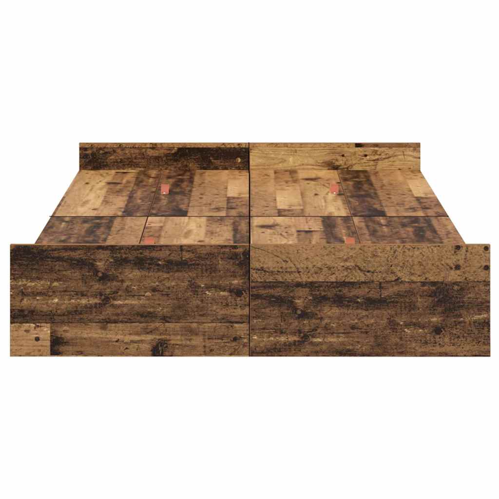 Cadre de lit avec rangement Bois ancien 120 x 190 cm - XIOS