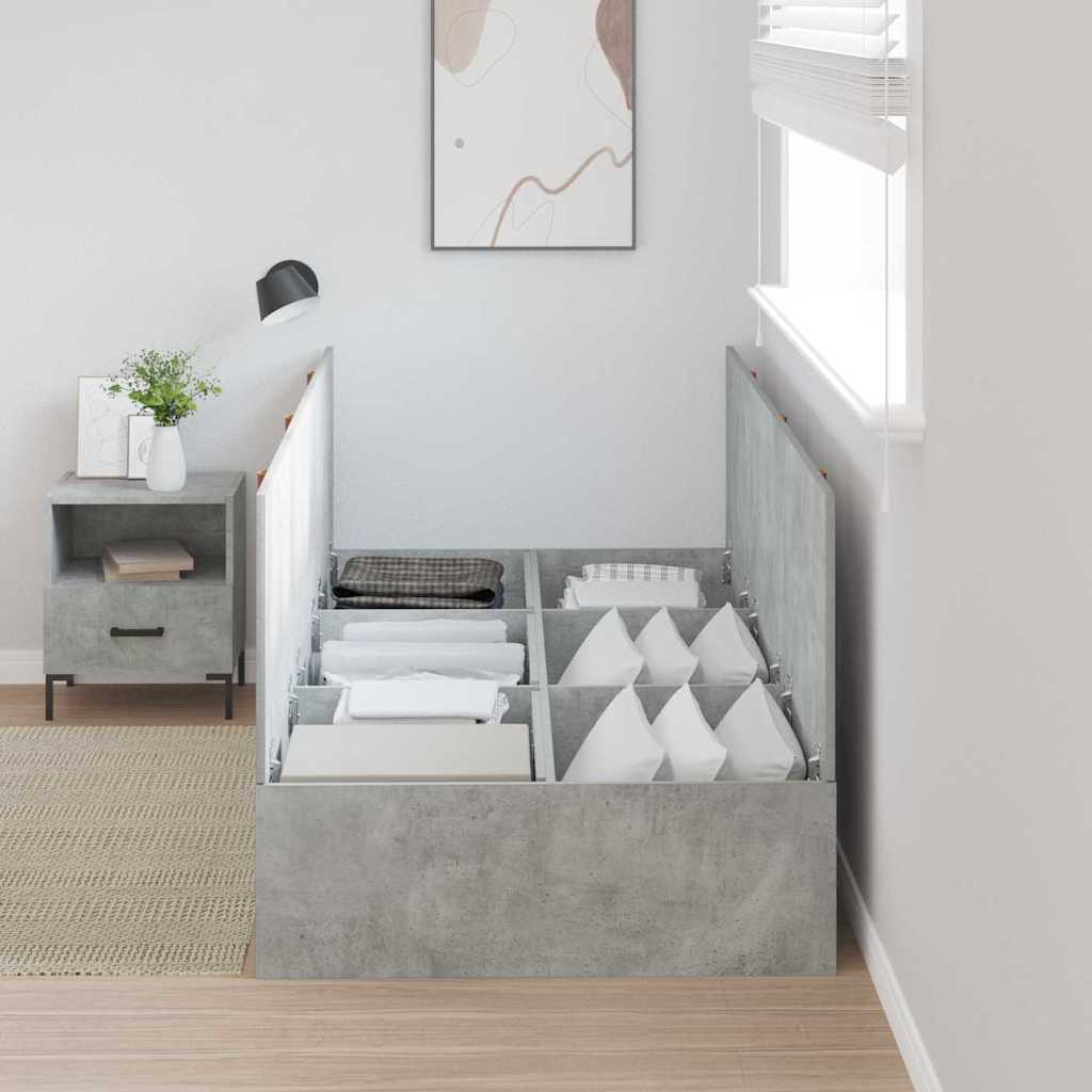 Cadre de lit Gris béton 200 x 80 x 31,5 cm Bois d'ingénierie - XIOS