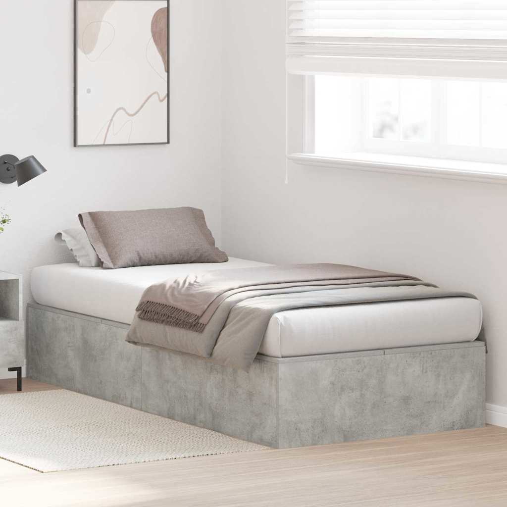 Cadre de lit Gris béton 200 x 80 x 31,5 cm Bois d'ingénierie - XIOS