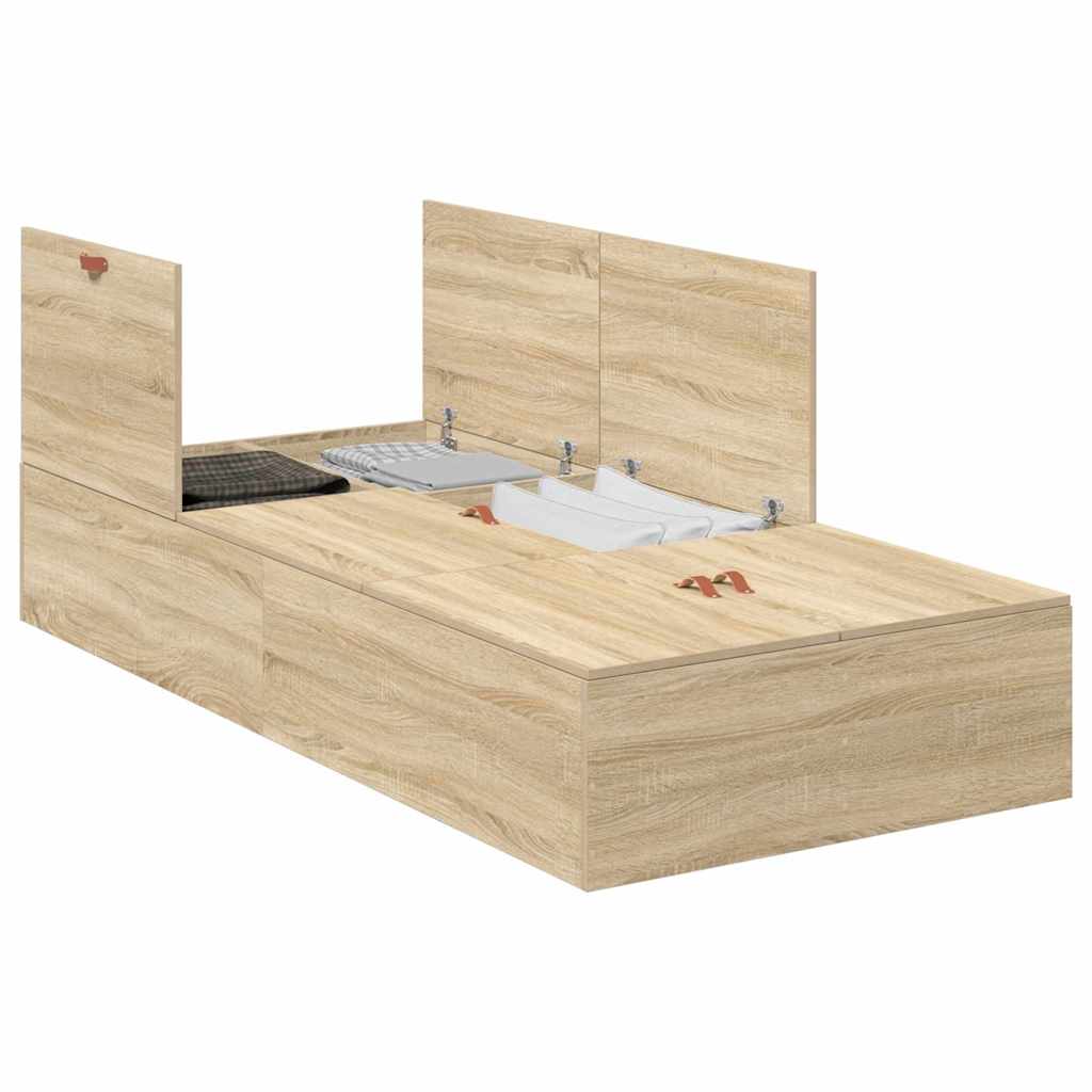 Cadre de lit Chêne sonoma 200 x 90 x 31,5 cm Bois d'ingénierie - XIOS
