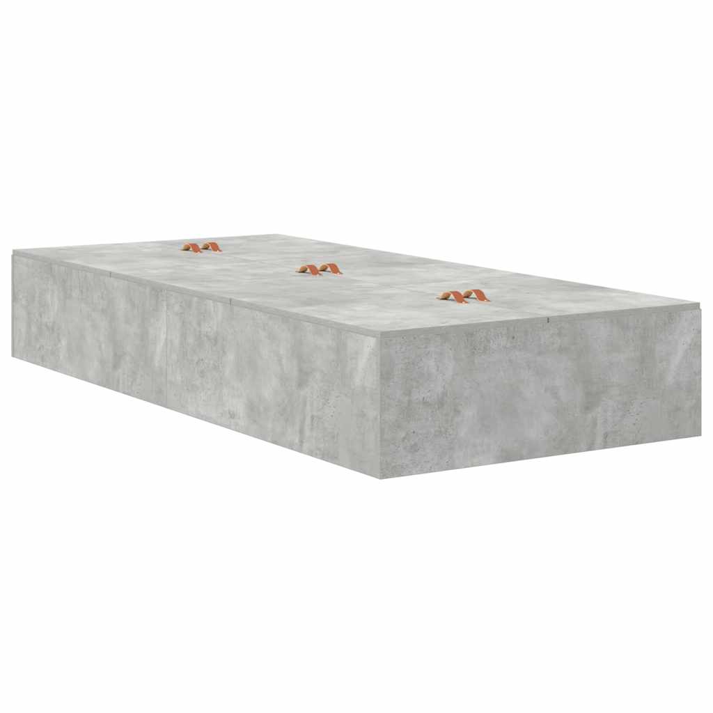 Cadre de lit Gris béton 200 x 90 x 31,5 cm Bois d'ingénierie - XIOS