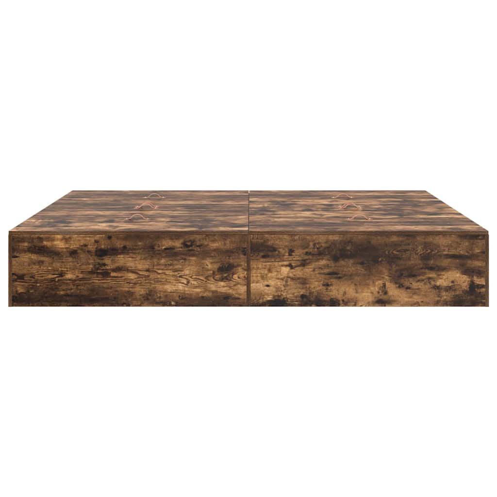 Cadre de lit avec rangement Chêne fumé 200 x 200 cm - XIOS