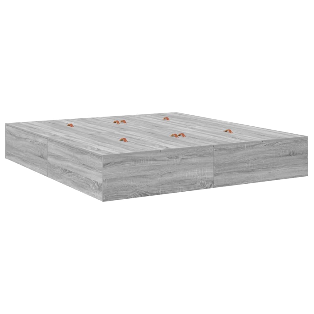 Cadre de lit avec rangement avec porte Gris Sonoma 200 x 200 cm - XIOS