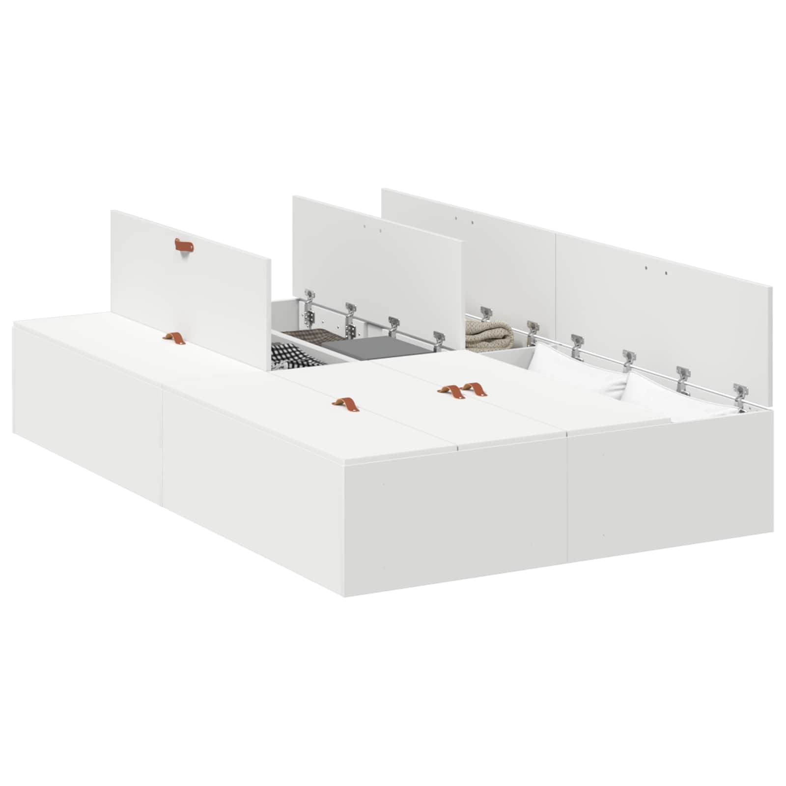 Cadre de lit avec rangement avec stockage Blanc 120 x 200 cm - XIOS