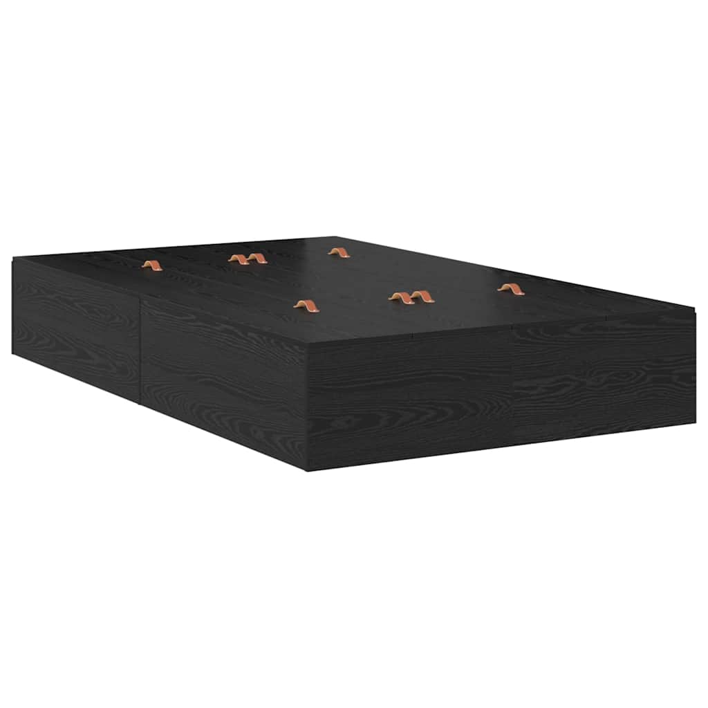 Cadre de lit avec rangement avec porte Chêne noir 120 x 200 cm - XIOS