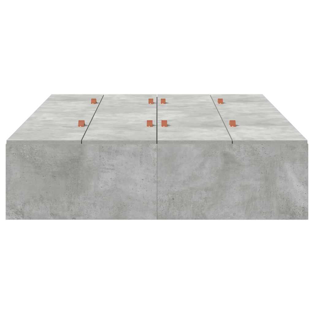 Cadre de lit avec rangement avec porte Gris béton 120 x 200 cm - XIOS