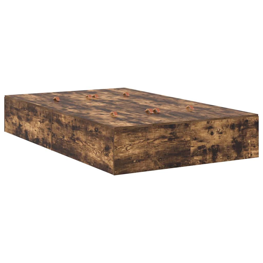 Cadre de lit avec rangement avec porte Chêne fumé 120 x 200 cm - XIOS
