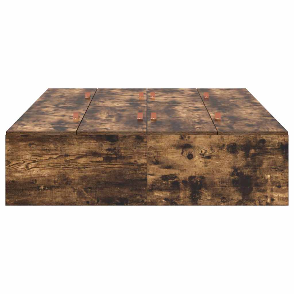 Cadre de lit avec rangement avec porte Chêne fumé 120 x 200 cm - XIOS