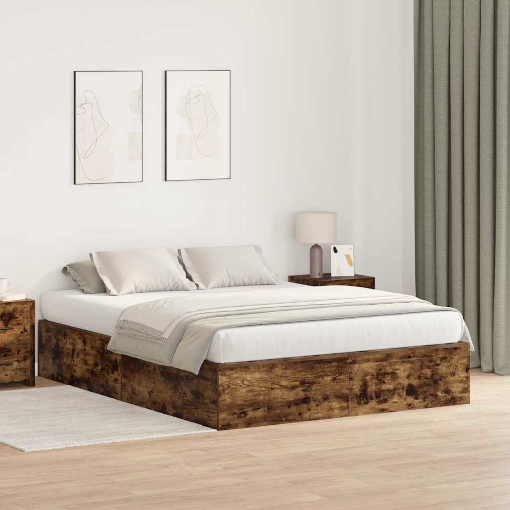 Cadre de lit Chêne fumé 200 x 150 x 31,5 cm Bois d'ingénierie - XIOS