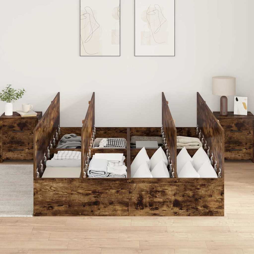 Cadre de lit Chêne fumé 200 x 150 x 31,5 cm Bois d'ingénierie - XIOS